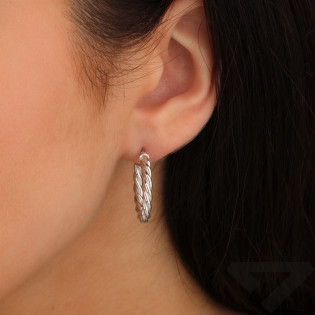 Kolczyki koła owal 20mm sznur ze srebra 925