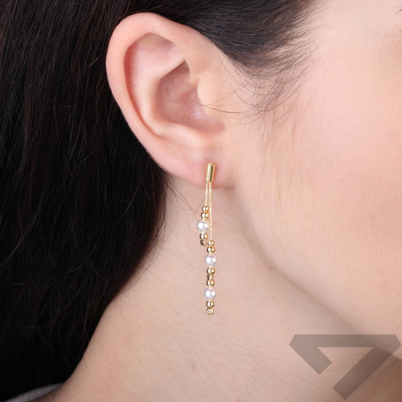 Kolczyki wiszące z perełką jubilerską ze srebra 925