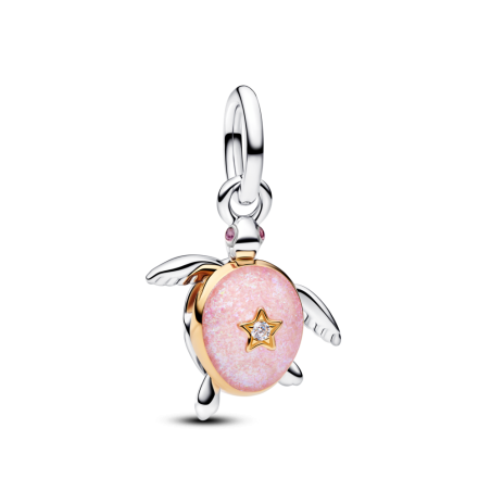 Zawieszka wisząca Różowy Żółw Morski z diamentem wyhodowanym w laboratorium 764432C01