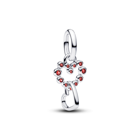 Charms-zawieszka Połączone serca z czerwonymi kamieniami 794435C01 Ag 925