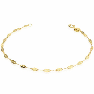 Bransoletka złota blaszki koniczynki próba 585