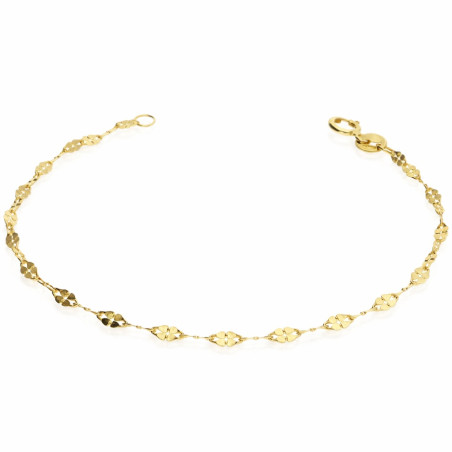 Bransoletka złota blaszki koniczynki próba 585