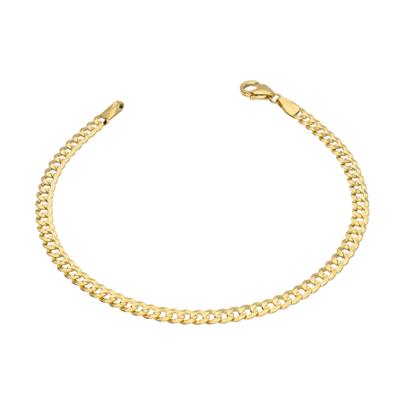 Bransoletka złota pancer żłobiona środkiem