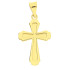 Krzyżyk złoty próba 585 ramiona poszerzane środek mat