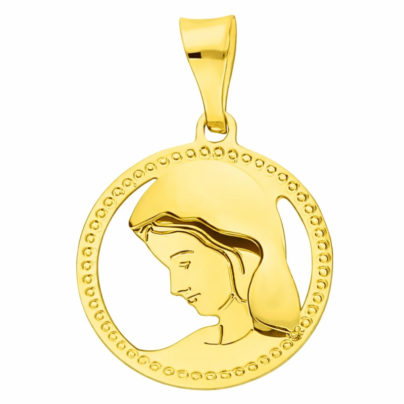 Medalik złoty z wizerunkiem Matki Boskiej próba 585