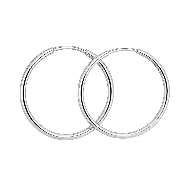 Kolczyki z białego złota kółka szarniry próba 585