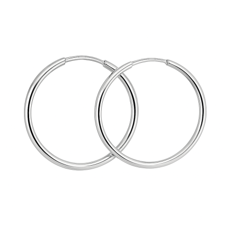 Kolczyki z białego złota kółka szarniry próba 585