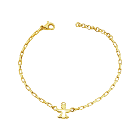 Bransoletka srebrna z aniołkiem próba 925 kolor złoty