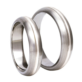 Obrączka tytanowa z paskiem srebra 925 TS81-5