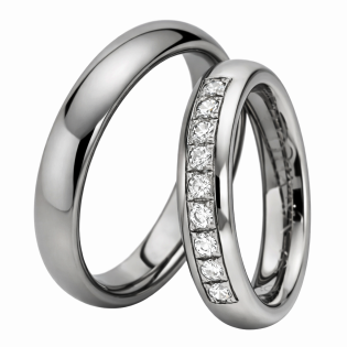 Obrączka tytanowa półokrągła z cyrkoniami T36-5