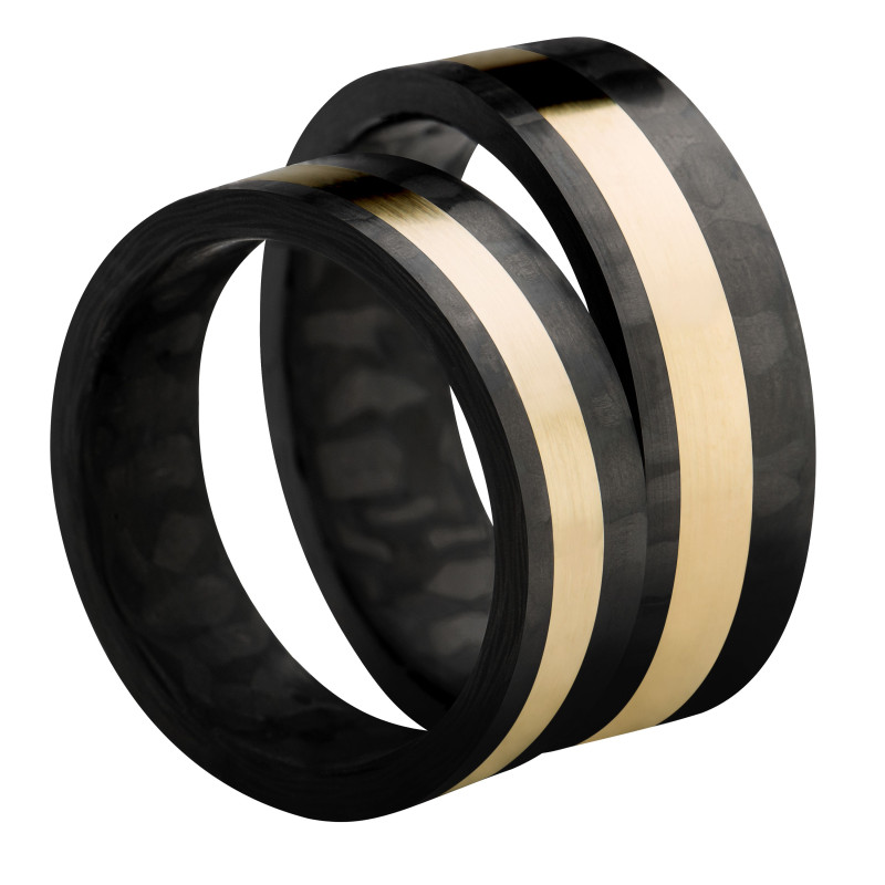 Obrączka z karobnem i złotem 333 GC8-7