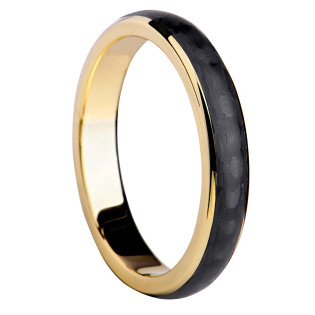 Obrączka złota próby 333 z karbonem GC10-6