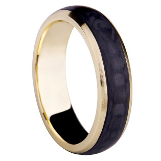 Obrączka złotoca 333 z karbonem GC10-6-M