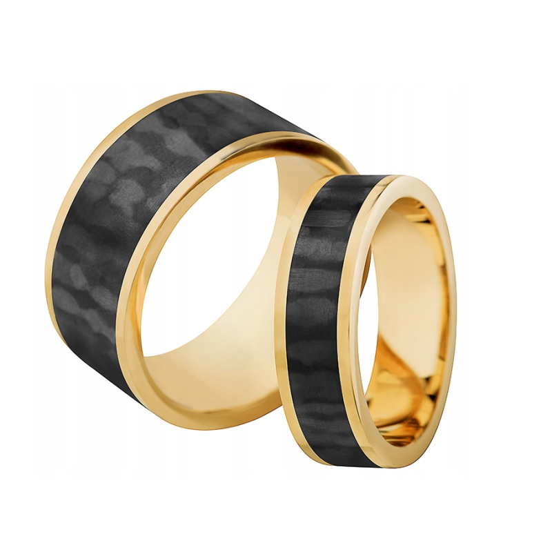 Obrączka złota próby 333 z karbonem GC14-10-M