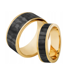 Obrączka złota próby 333 z karbonem GC14-6