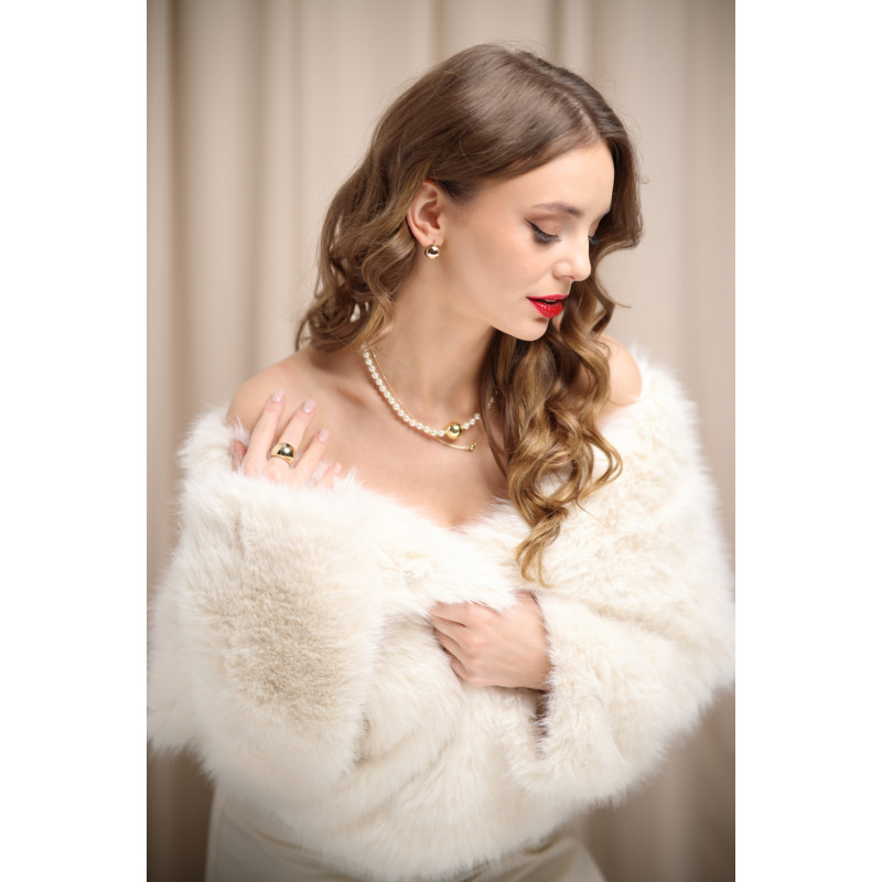 Naszyjnik kulka dmuchana 16 mm z perłami