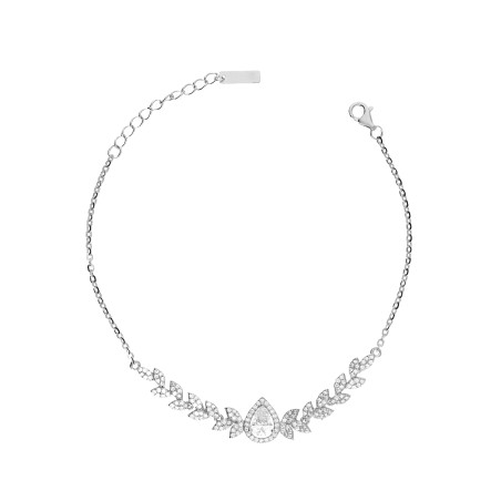 Bransoleta srebrna Markiza łezka z cyrkoniami w kształcie kłosa