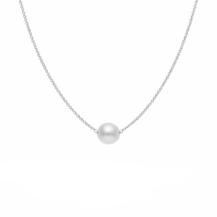 Naszyjnik srebrny z naturalną perłą