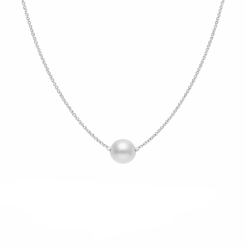 Naszyjnik srebrny z naturalną perłą