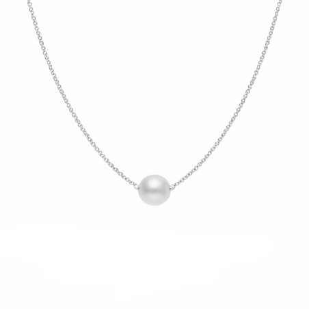 Naszyjnik srebrny z naturalną perłą