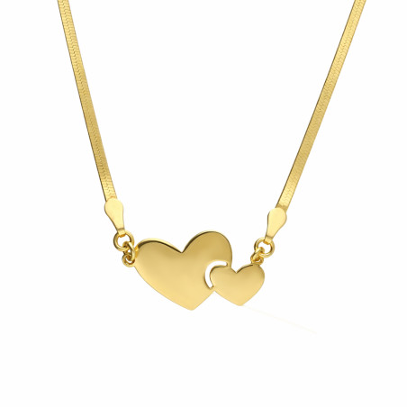 Naszyjnik pozłacany z sercami