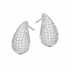 Kolczyki srebrne w kształcie dmuchanej łezki wysadzanej cyrkoniami micro pave próba 925