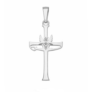 Krzyżyk srebrny patriotyczny z orłem