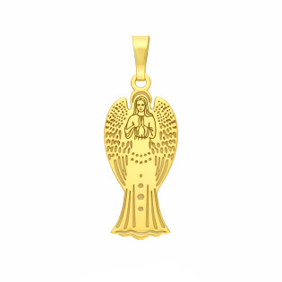 Medalik pozłacany Anioł z modlitwą