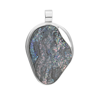 Wisior ze srebra z różą chalcedonu z tytanem