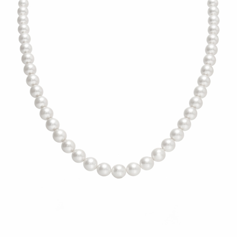 Naszyjnik srebrny z naturalnymi perłami 7 mm