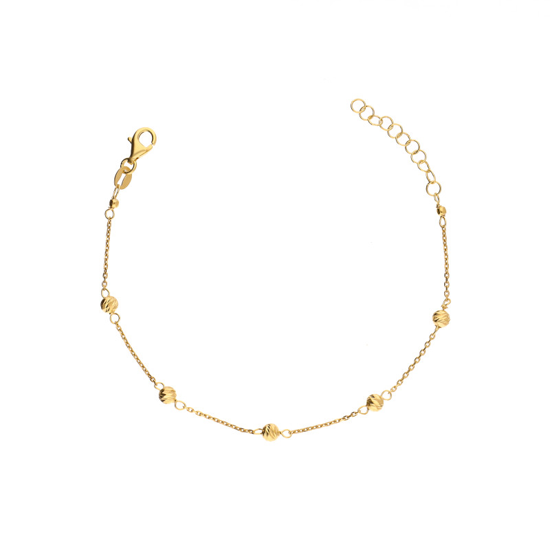 Bransoleta pozłacana z grawerowanymi kulkami
