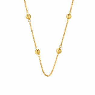 Naszyjnik pozłacany z grawerowanymi kulkami