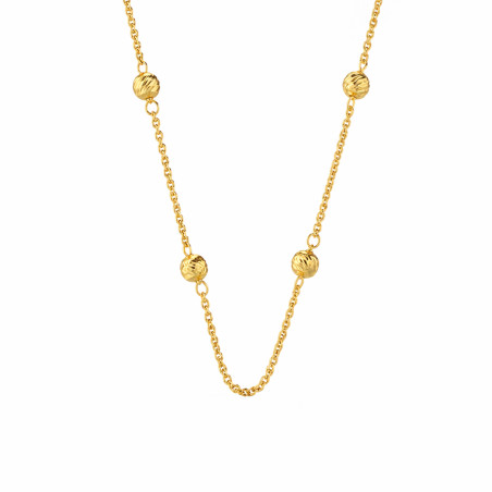 Naszyjnik pozłacany z grawerowanymi kulkami