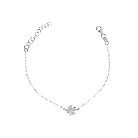 Bransoleta srebrna z koniczynką