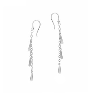 Kolczyki srebrne wiszące z kroplami na łańcuszku