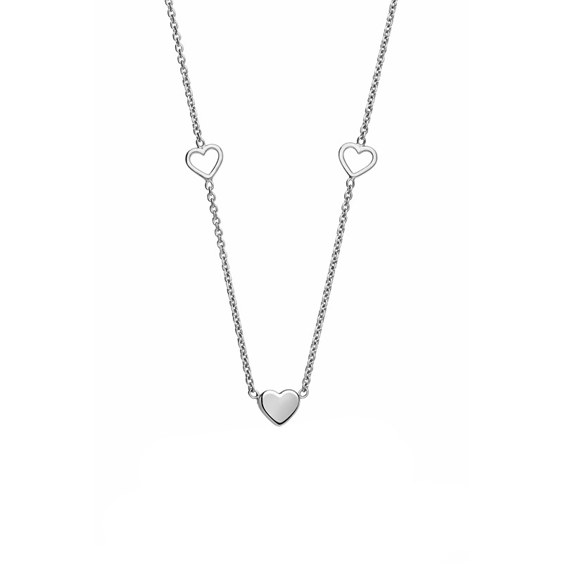 Srebrny naszyjnik z trzema sercami - Symbol miłości - JubilerSezam.pl