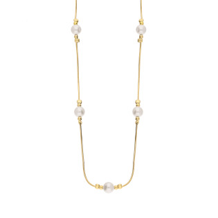 Naszyjnik pozłacany z perłami