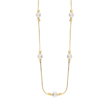 Naszyjnik pozłacany z perłami