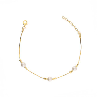 Bransoleta pozłacana z perłami