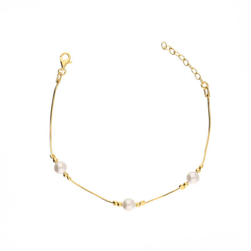 Bransoleta pozłacana z perłami