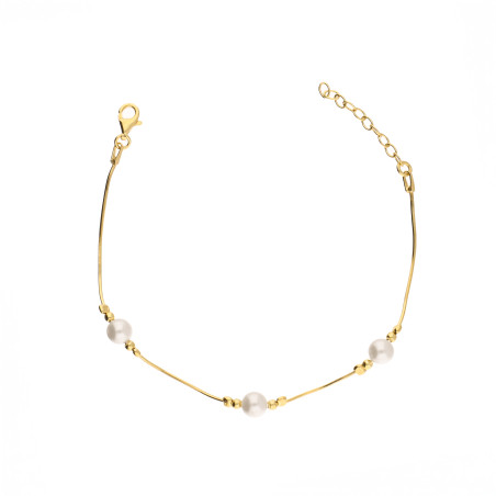 Bransoleta pozłacana z perłami