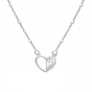 Naszyjnik srebrny z sercem i kostkami