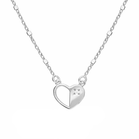 Naszyjnik srebrny z sercem i kostkami