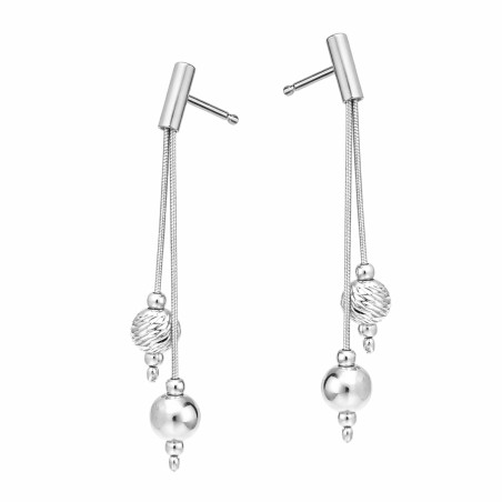 Kolczyki srebrne z dwoma kulkami
