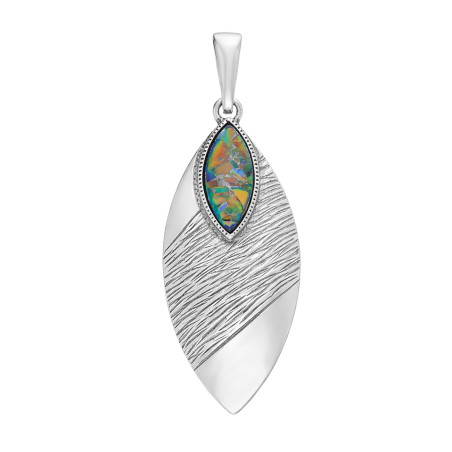 Wisior srebrny z opalem jubilerskim koloru morskiego