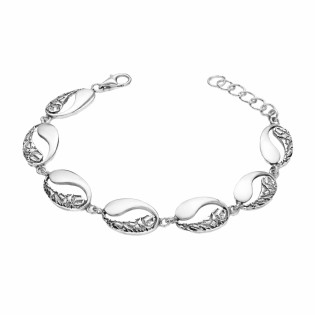 Bransoleta srebrna owalne ramki