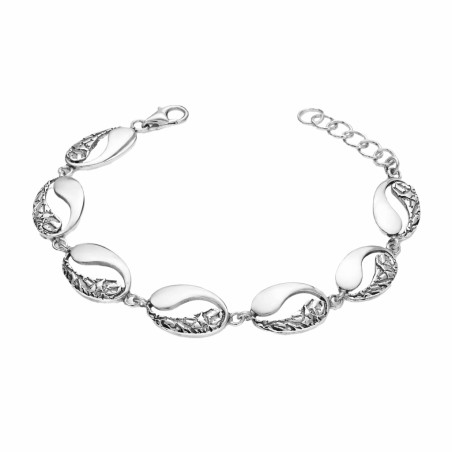 Bransoleta srebrna owalne ramki