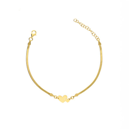Bransoleta pozłacana z sercami