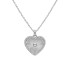 Naszyjnik srebrny rodowany z ruchomym sercem w promienistej oprawie próba 925