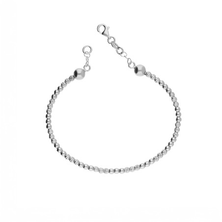 Bransoletka bagla z kulkami gładkimi i dis srebro 925